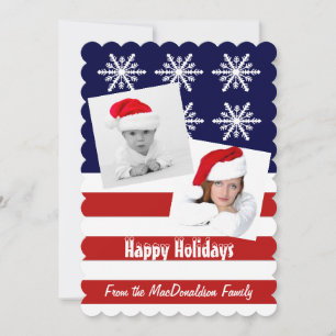 Patriotic American photo template Xmas holiday