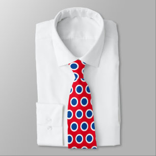 "Patriotic American Red White Blue Polka Dots" Tie