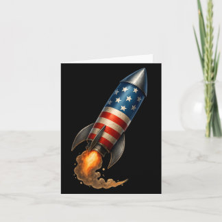 Patriotic American Rocket 4th of July Independence Card