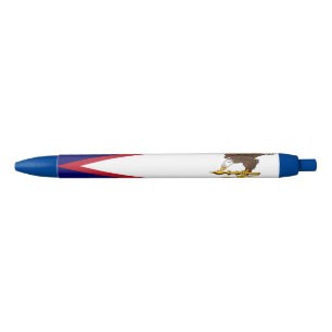 Patriotic American Samoa Flag Black Ink Pen
