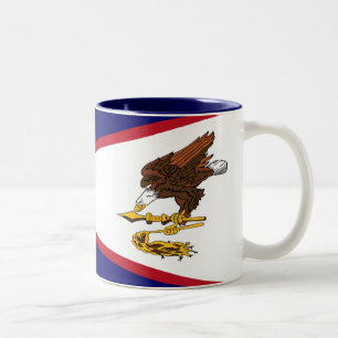 Patriotic American Samoa Flag Two-Tone Coffee Mug