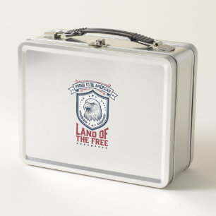 Patriotic American Shield Eagle Vintage Shirt Desi Metal Lunch Box