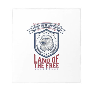Patriotic American Shield Eagle Vintage Shirt Desi Notepad