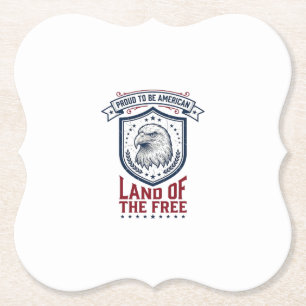 Patriotic American Shield Eagle Vintage Shirt Desi Paper Coaster
