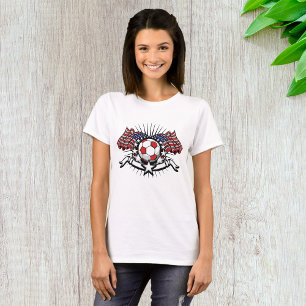 Patriotic American Soccer Design USA Flag Football T-Shirt