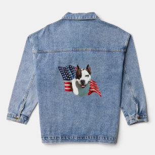 Patriotic American Staffordshire Denim Jacket