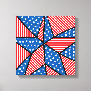 Patriotic American star Canvas Print