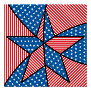 Patriotic American star Poster