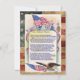 Patriotic American Star Spangled Banner Holiday Card