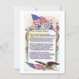 Patriotic American Star Spangled Banner Holiday Card