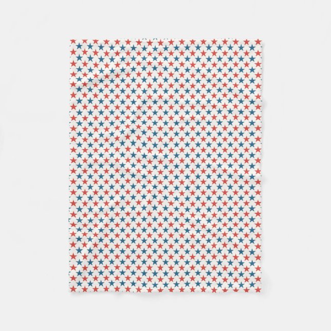 Patriotic American Stars pattern Fleece Blanket (Front)