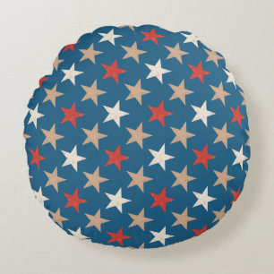 Patriotic American Stars pattern Round Cushion