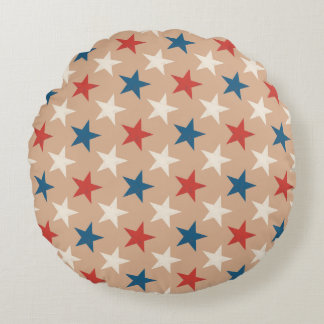 Patriotic American Stars pattern Round Cushion