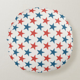 Patriotic American Stars pattern Round Cushion