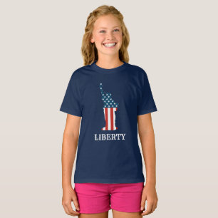 Patriotic American Statue of Liberty Stars Stripes T-Shirt