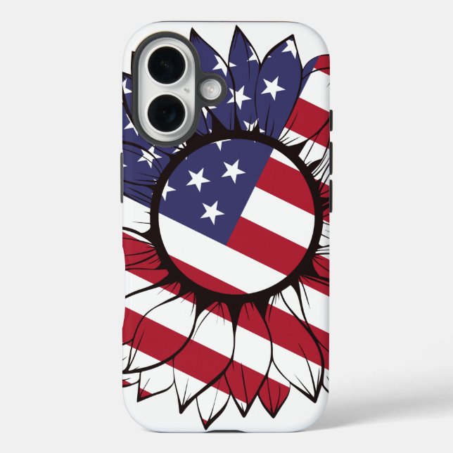 Patriotic American Sunflower Case-Mate iPhone Case (Back)
