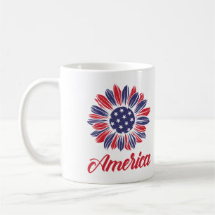 Patriotic American Sunflower   Coffee Mug
