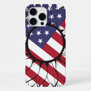 Patriotic American Sunflower iPhone 16 Pro Max Case