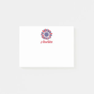 Patriotic American Sunflower Post-it Notes