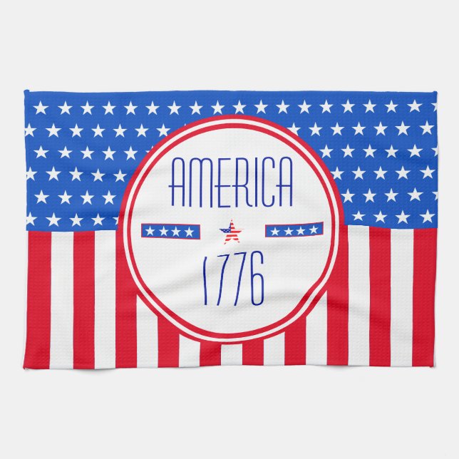 Patriotic American  Tea Towel (Horizontal)