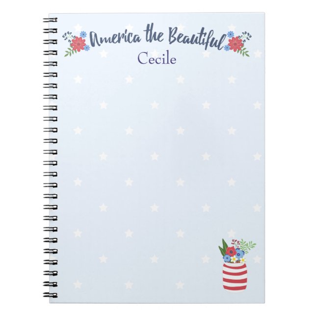 Patriotic American the Beautiful Notebook (Front)