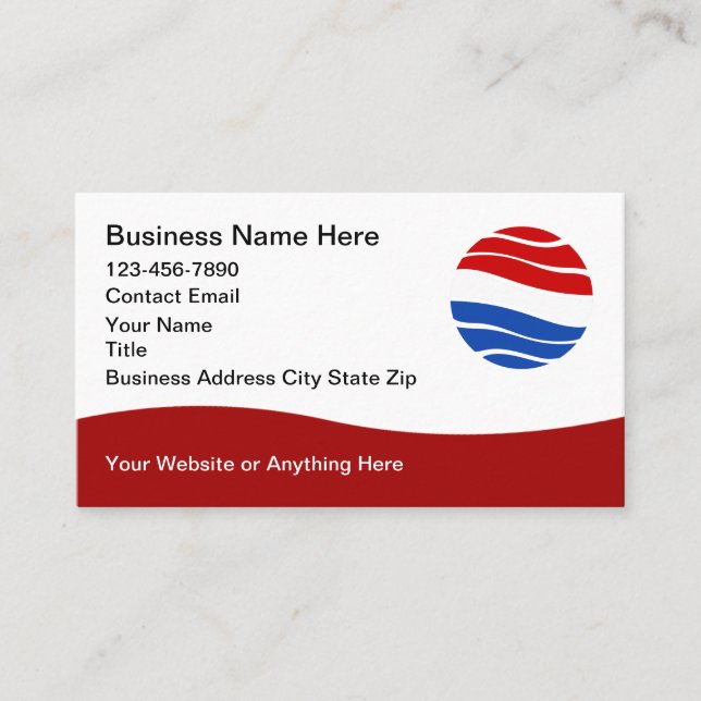 Patriotic American Theme Modern Business Cards (Front)
