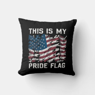 Patriotic American This Is My Pride Flag USA Cushion