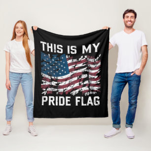 Patriotic American This Is My Pride Flag USA Fleece Blanket