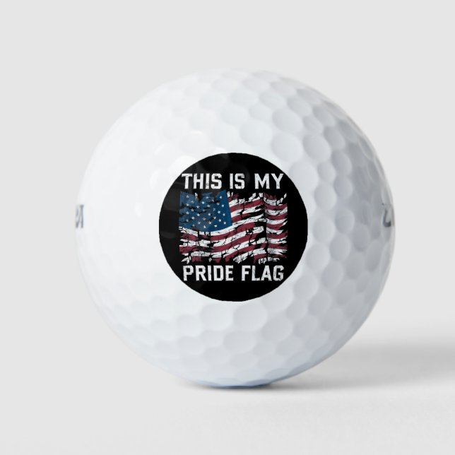 Patriotic American This Is My Pride Flag USA Golf Balls (Front)