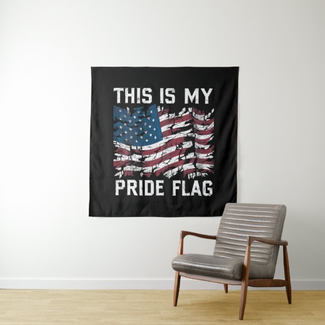 Patriotic American This Is My Pride Flag USA Tapestry (In Situ)
