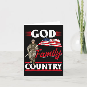 Patriotic American Us Flag God Family Country Card