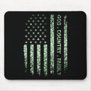Patriotic American Us Flag God Family Country Mouse Mat