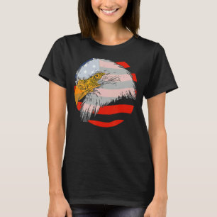 Patriotic American Us Flag Print Whit Bald Eagle I T-Shirt