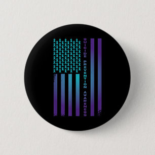Patriotic American Us Flag Suicide Prevention Awar 6 Cm Round Badge