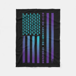 Patriotic American Us Flag Suicide Prevention Awar Fleece Blanket