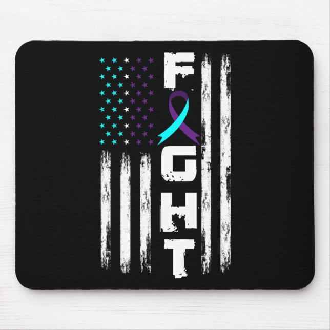 Patriotic American Us Flag Suicide Prevention Awar Mouse Mat (Front)