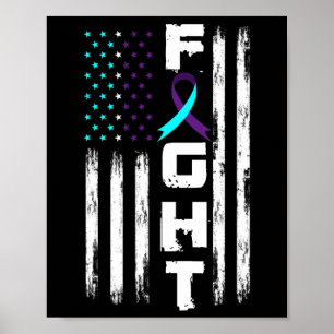 Patriotic American Us Flag Suicide Prevention Awar Poster