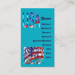 Patriotic American USA Create Your Own Business Card