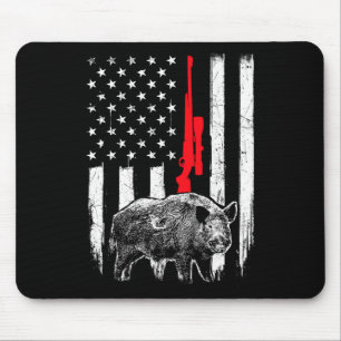 Patriotic American Usa Flag - Boar Hunting Wild Ho Mouse Mat