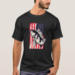 Patriotic American Usa Flag Fishing July 4th For W T-Shirt