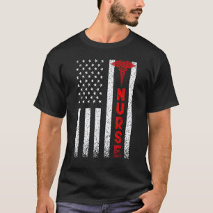 Patriotic American Usa Flag Vintage Registered Nur T-Shirt