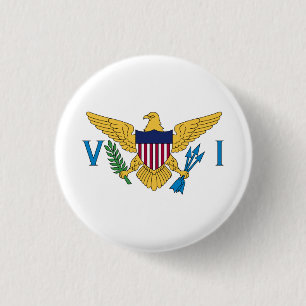 Patriotic American Virgin Islands Flag 3 Cm Round Badge