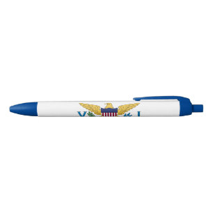 Patriotic American Virgin Islands Flag Black Ink Pen