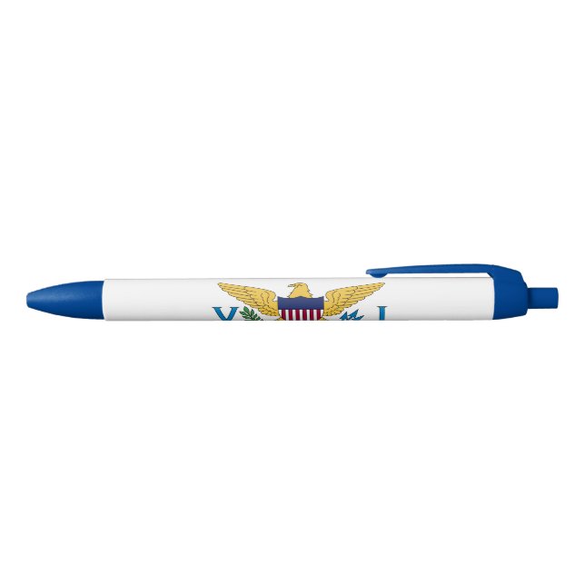 Patriotic American Virgin Islands Flag Black Ink Pen (Top)