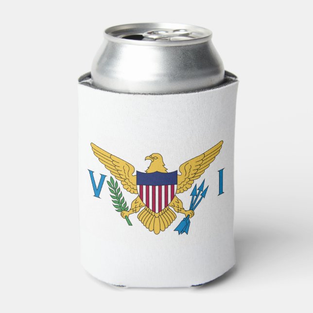 Patriotic American Virgin Islands Flag Can Cooler (Can Front)