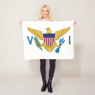Patriotic American Virgin Islands Flag Fleece Blanket