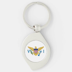 Patriotic American Virgin Islands Flag Key Ring