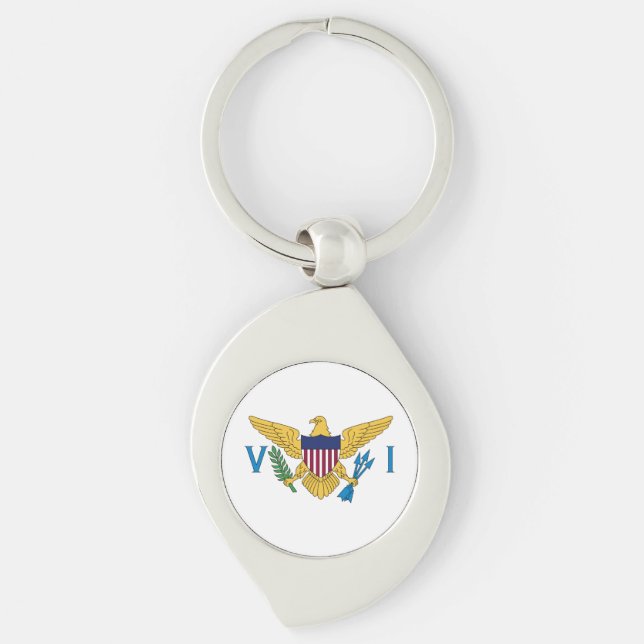 Patriotic American Virgin Islands Flag Key Ring (Front)