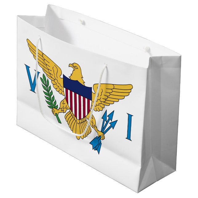 Patriotic American Virgin Islands Flag Large Gift Bag (Front Angled)