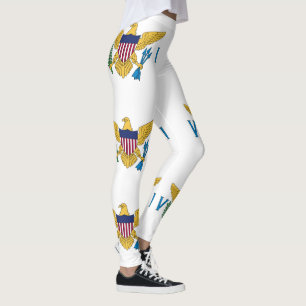 Patriotic American Virgin Islands Flag Leggings